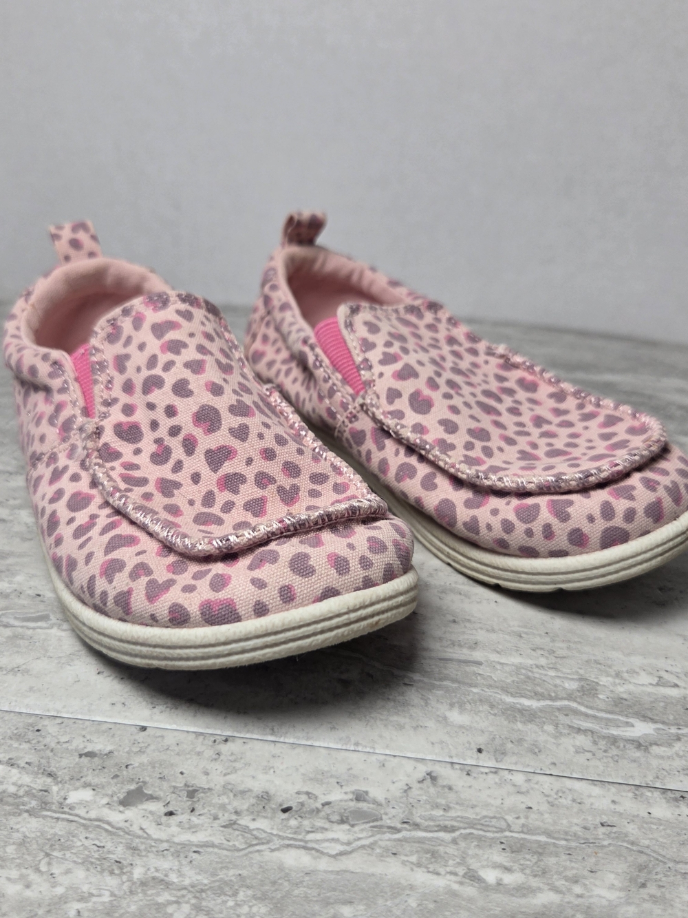 Kids Cat & Jack Pink Leopard Slip-On Sneakers